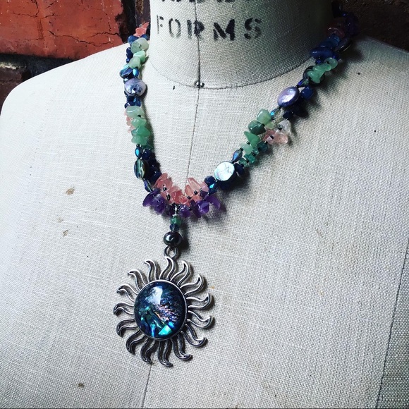 Handmade Summer Sunsets on the Patio Statement Necklace - Picture 12 of 16